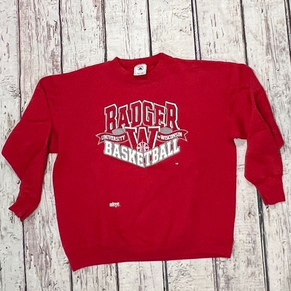 Vintage University of Wisconsin Badgers NCAA Collegiate 1990s Sweatshirt - Picture 1 of 5